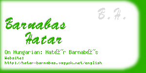 barnabas hatar business card